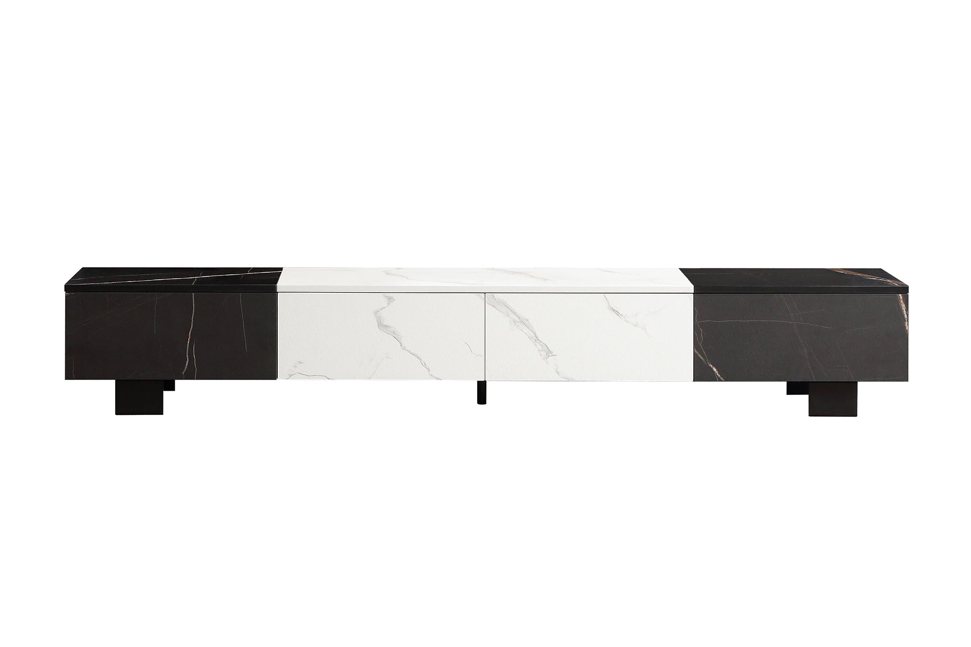 black and white veneer entertainment unit