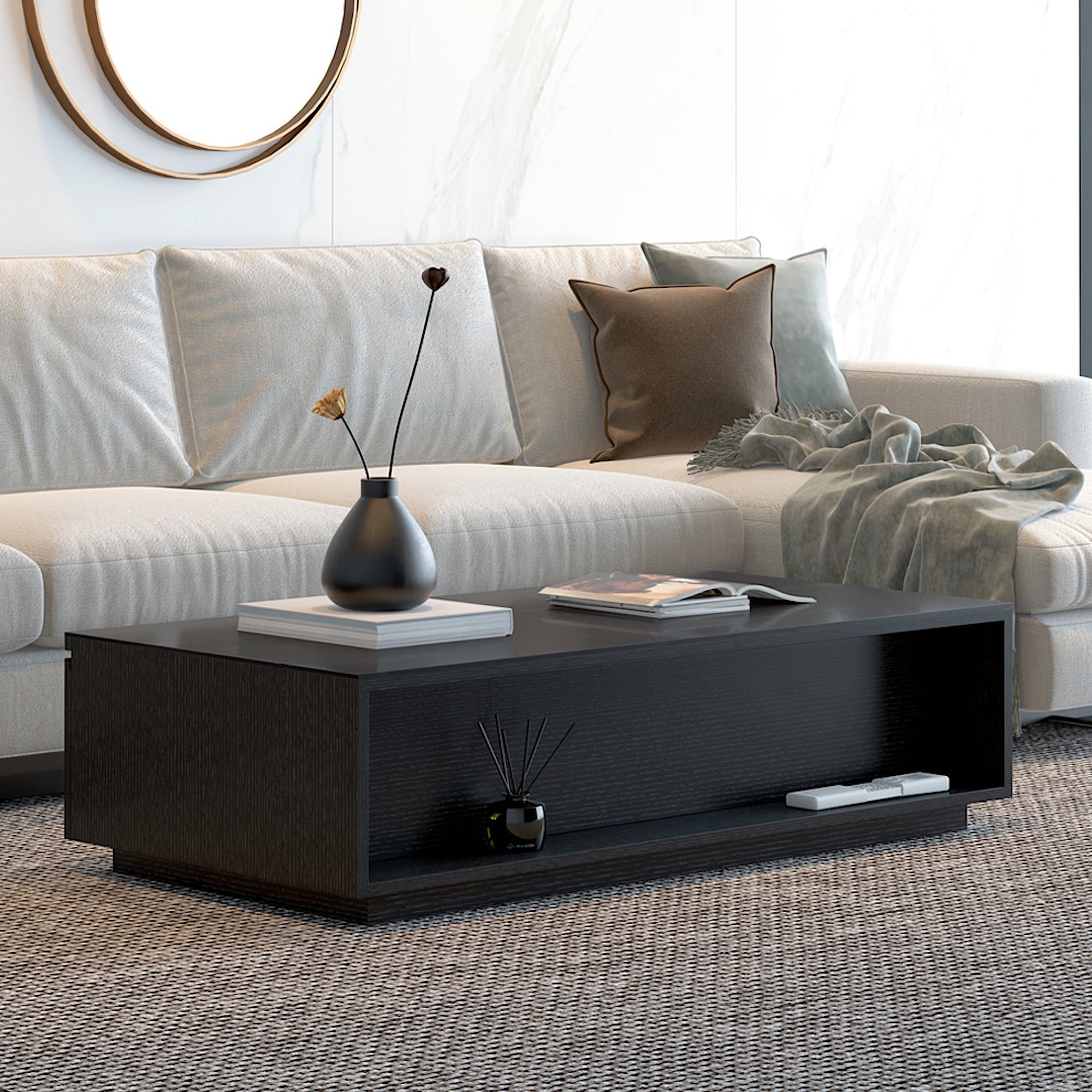 black oak veneer coffee table