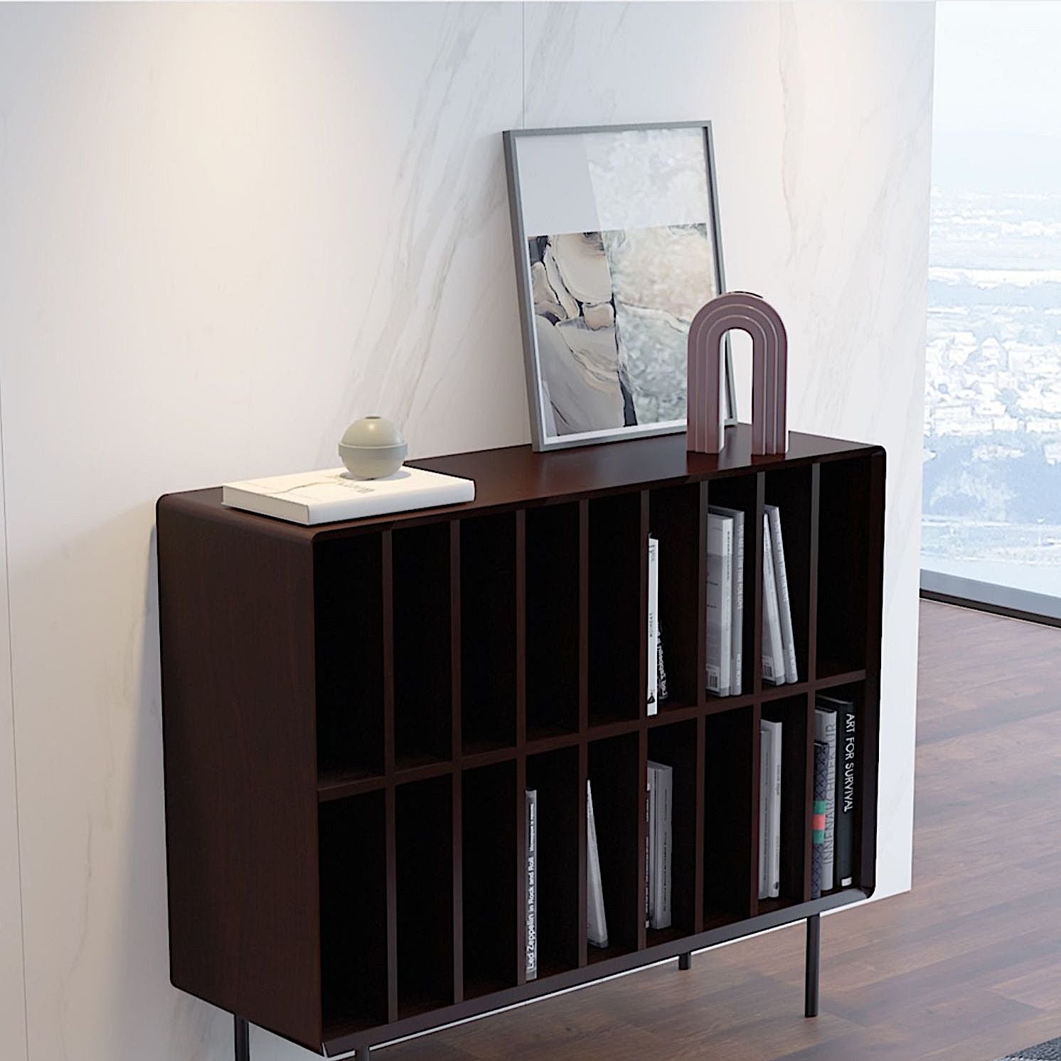 Dark Walnut Storage Shelf