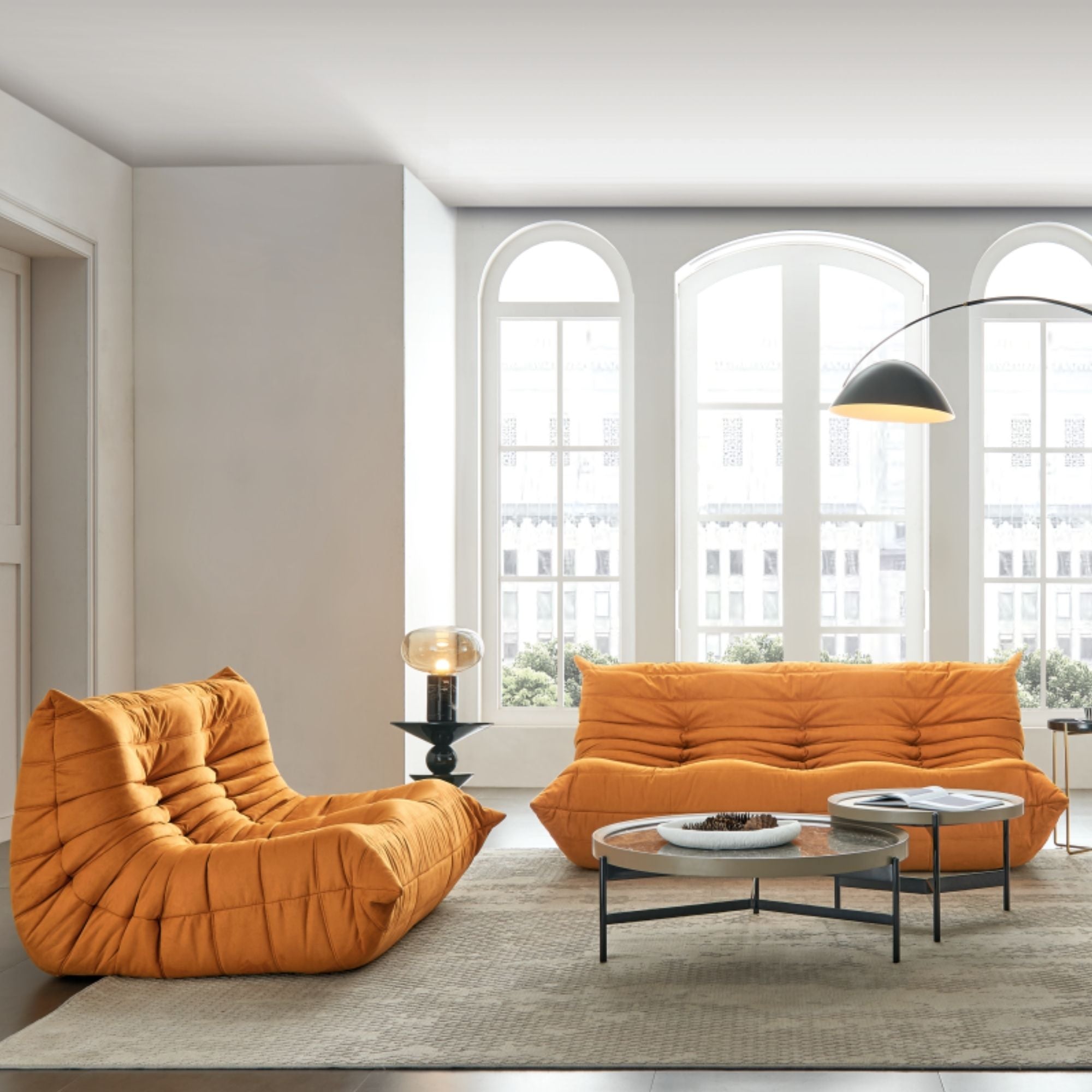 Orange 2 & 3 Seater Sofa